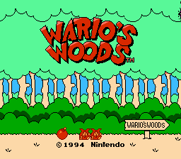 Wario's Woods title screen for NES